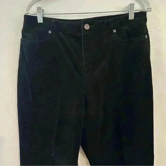 Rafaella Velvet Trouser‎ Dress Pants Womens 12 Black Chino Mid Rise Casual - Picture 4 of 12
